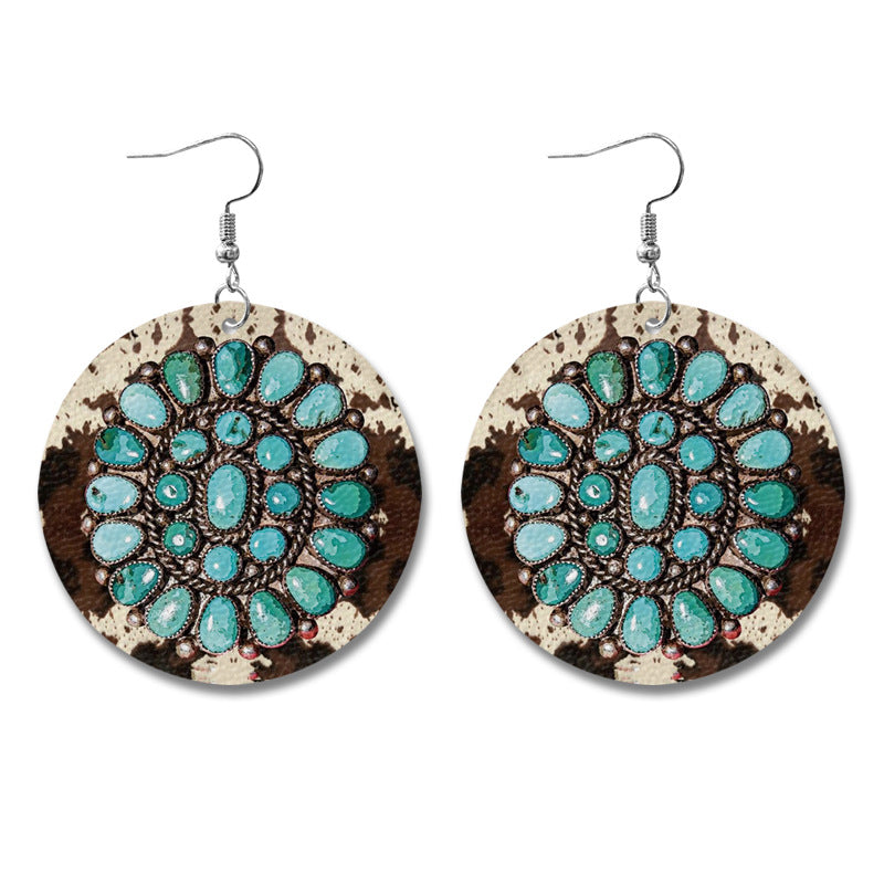 Western Vintage Cross Leather Earrings - product image 10