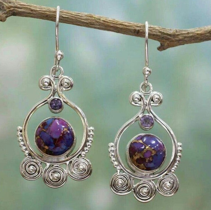 Earrings Inlaid with Sea Blue Topaz for Women Creative Rotating Water Drop - product image 27