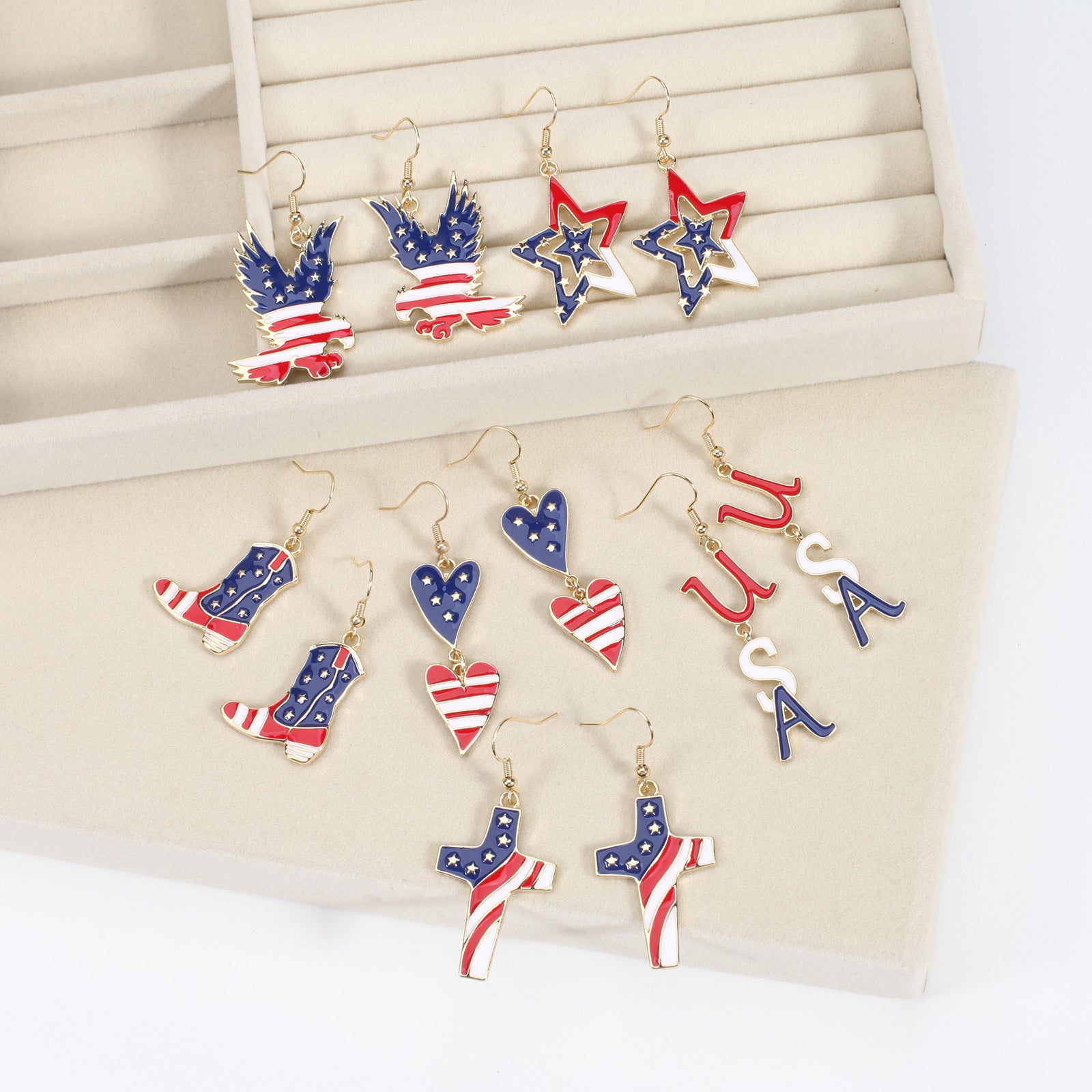 Cross Flag Earrings - product image 3