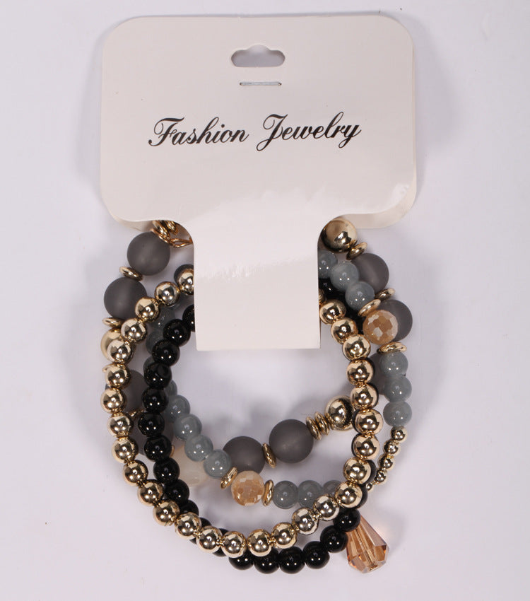 Women's Bracelets Multi-layered Glass Stone Bracelet Fabric Tassel Bracelet - product image 6