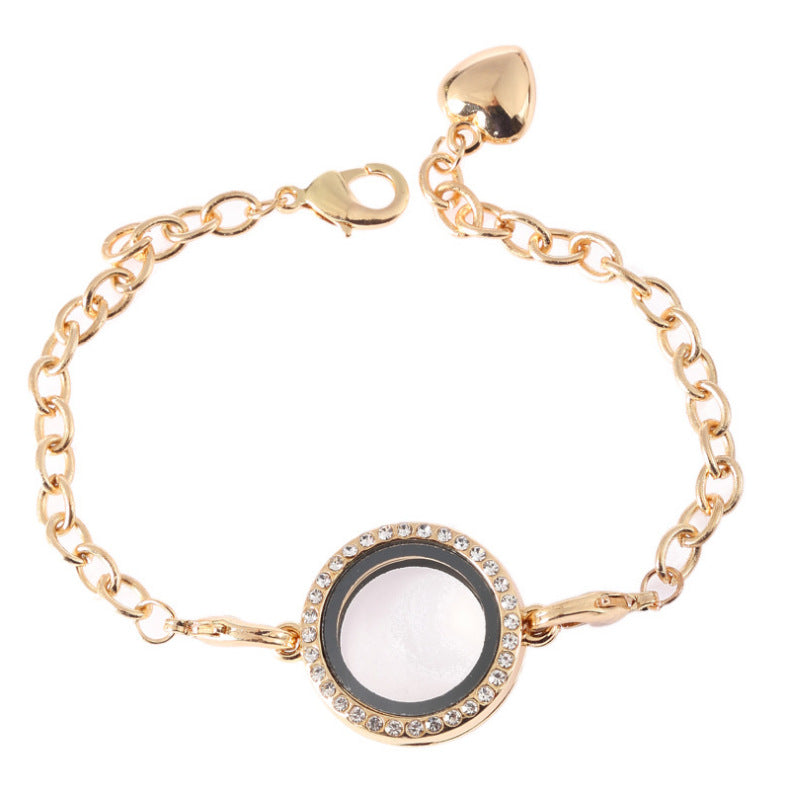 Style Diamond-encrusted Round Bracelet Can Be Opened Diy Photo Box - product image 6
