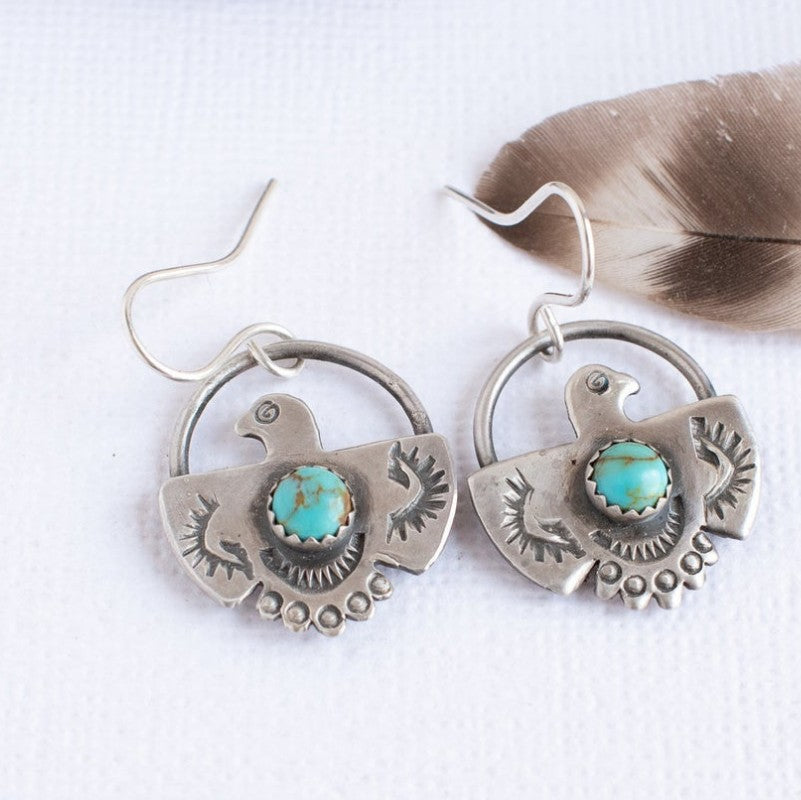 Turquoise Boho Vintage Cross Earrings - product image 1