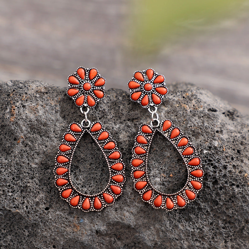 Turquoise Boho Vintage Statement Earrings - product image 8