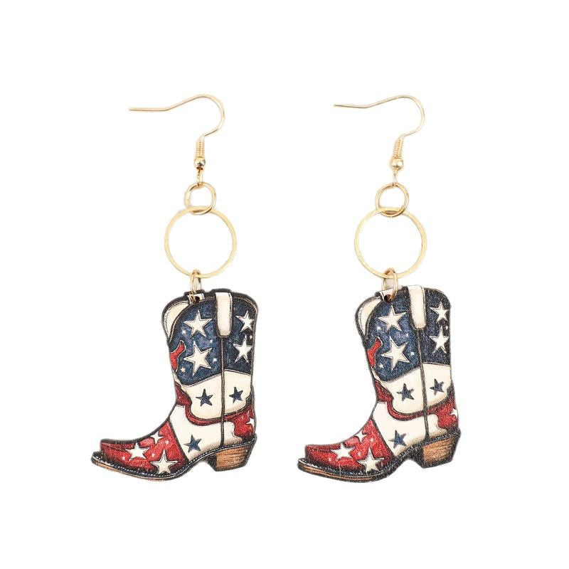 Western Vintage Cross Wood Earrings - product image 5