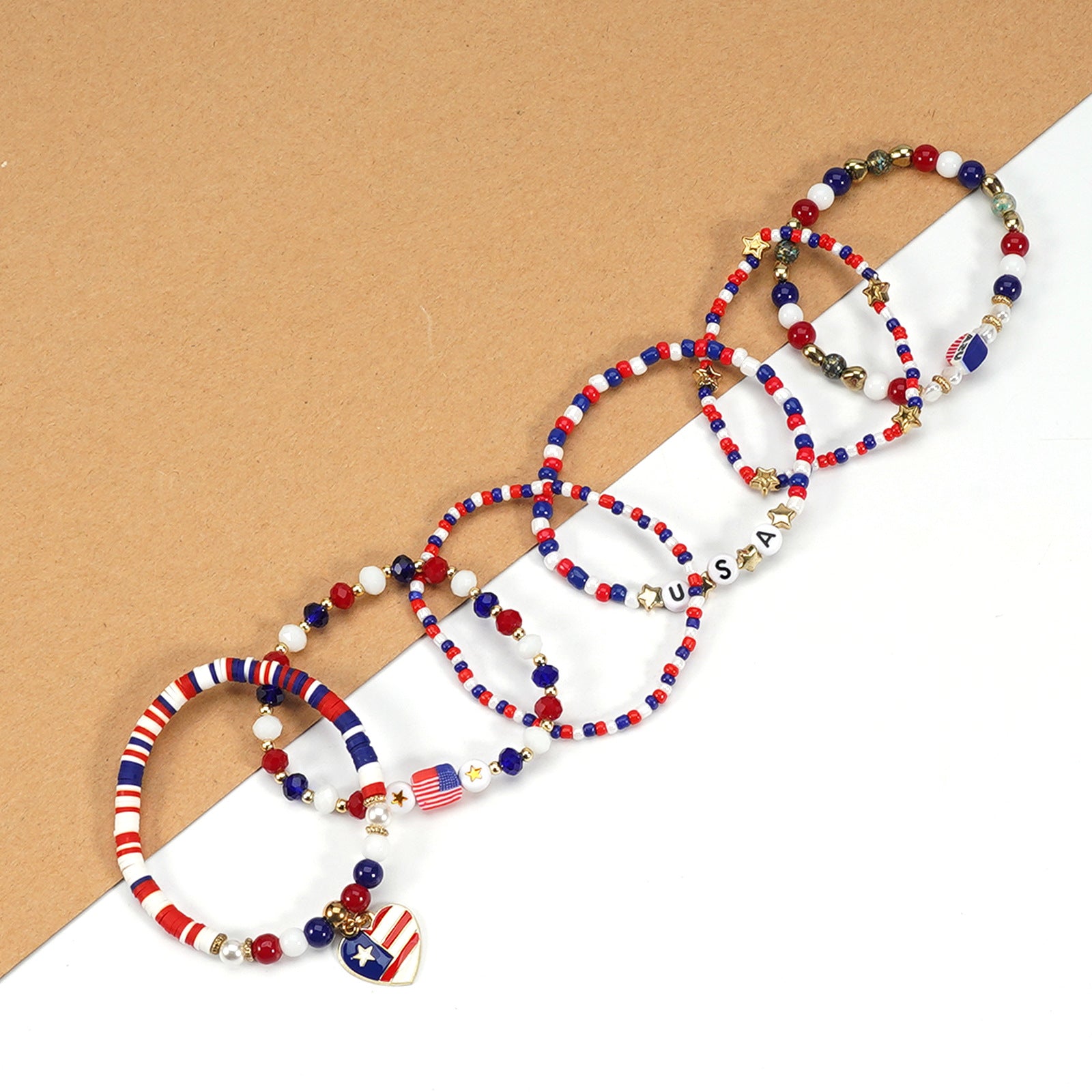Cross Flag Beaded Bracelet