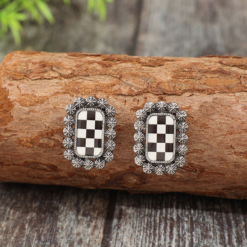 Western Vintage Geometric Cross Earrings