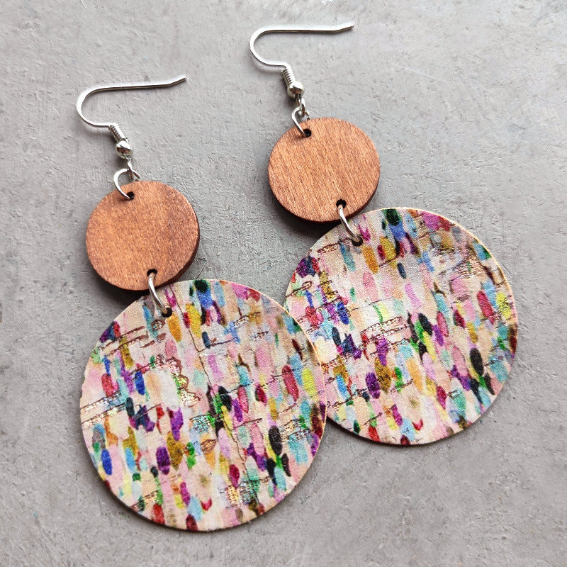 Boho Geometric Wood Earrings - product image 2