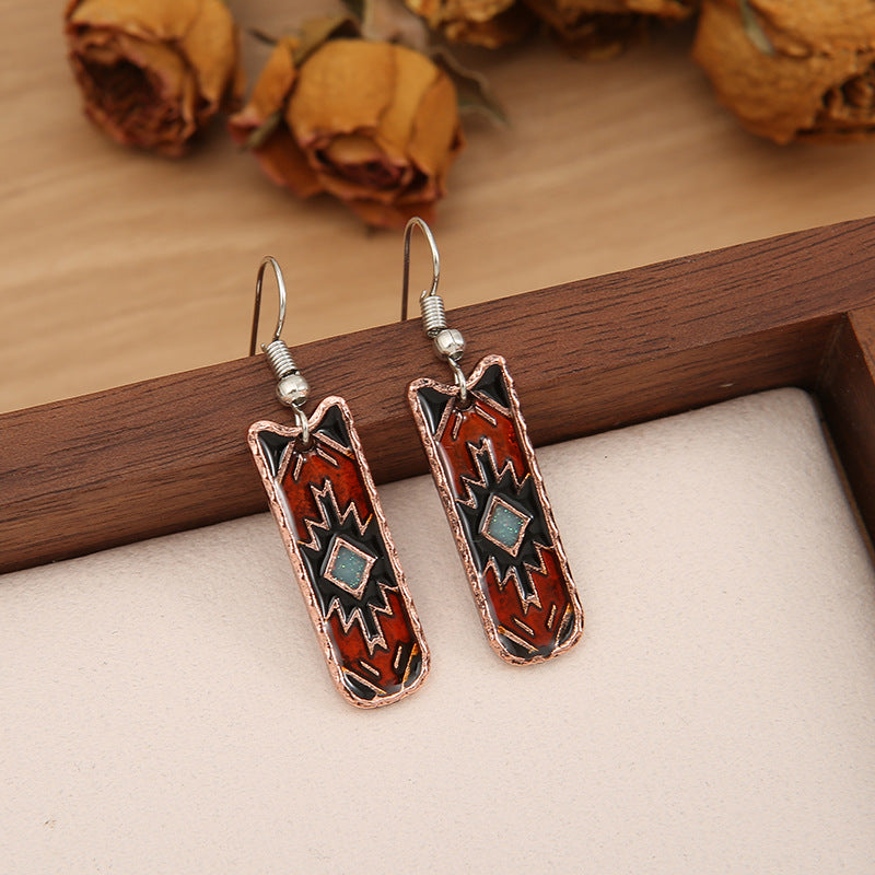Western Boho Geometric Cross Earrings - product image 3