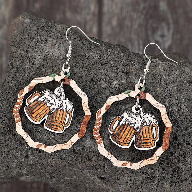 Cross Wood Earrings - product image 2