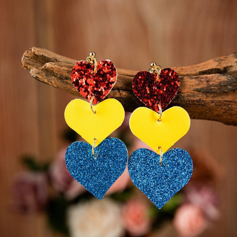Heart Cross Leather Earrings - product image 3