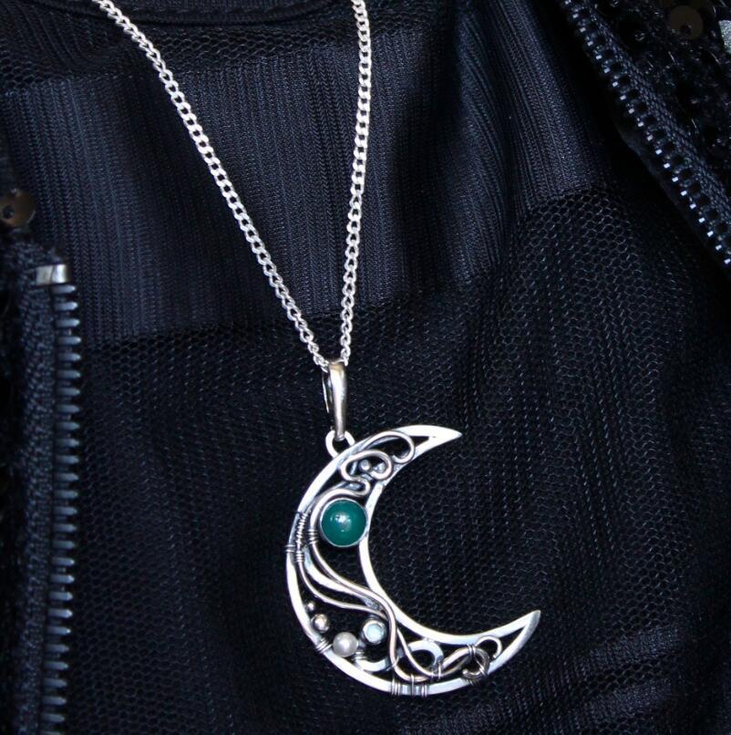 Boho Vintage Moon Necklace