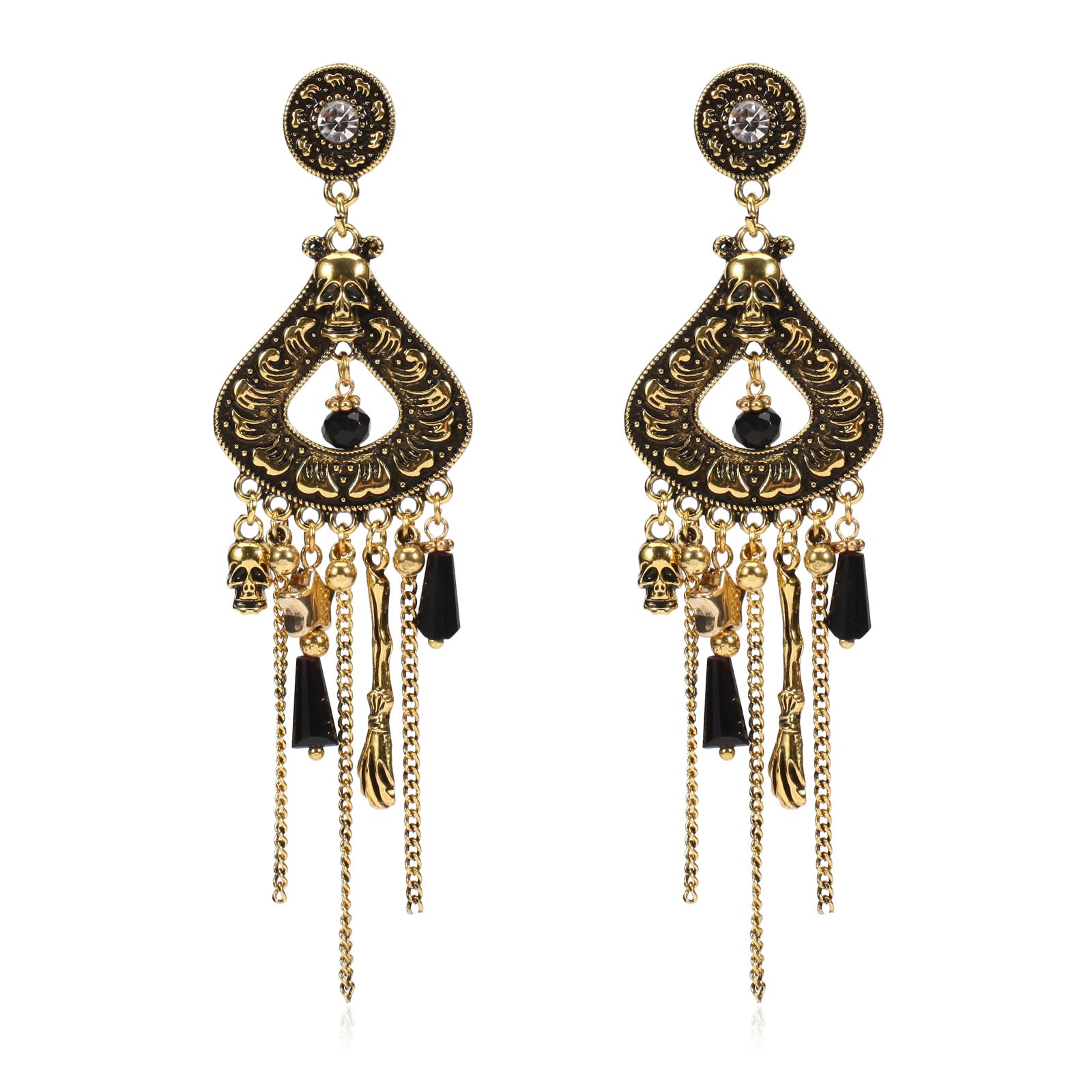 Halloween Earrings Pumpkin Hat Ghost Skull Bat Spider Web Pattern Earrings - product image 9