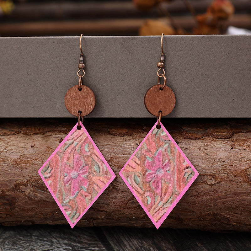 Boho Vintage Cross Wood Earrings - product image 2