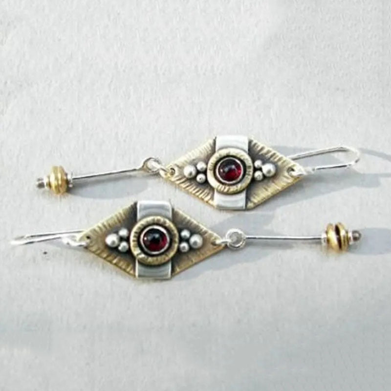 Vintage Geometric Cross Earrings