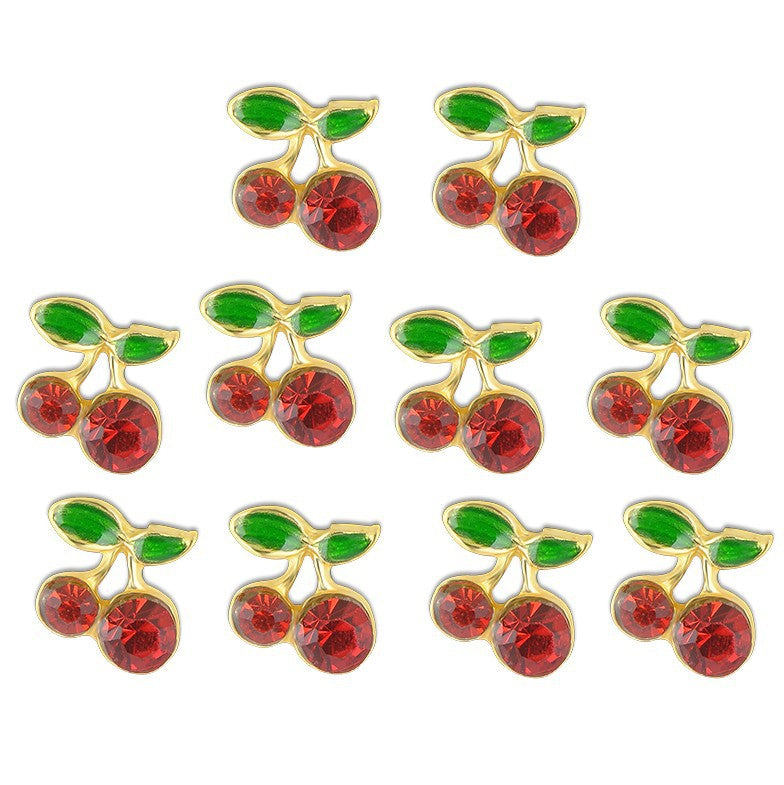 Korean and Japanese Creative Cherry Nail Stickers Nail Diamond Embellishments - product image 3
