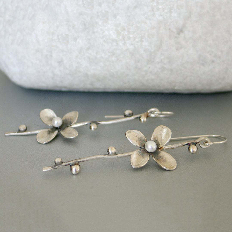 Boho Vintage Floral Cross Earrings - product image 4