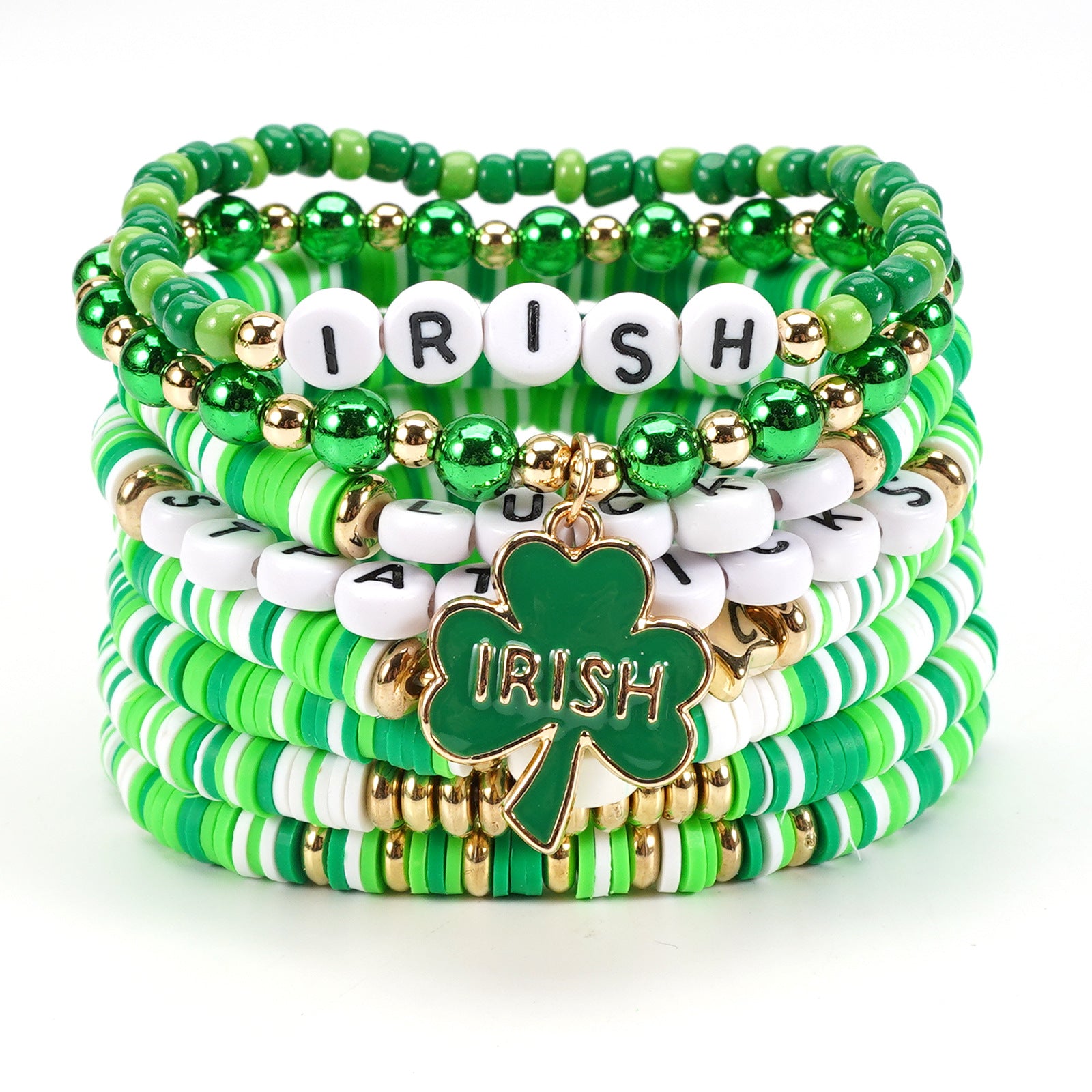 Irish St. Patrick's Day Bracelet Party Parade Green Lucky Clover Pendant Soft - product image 5