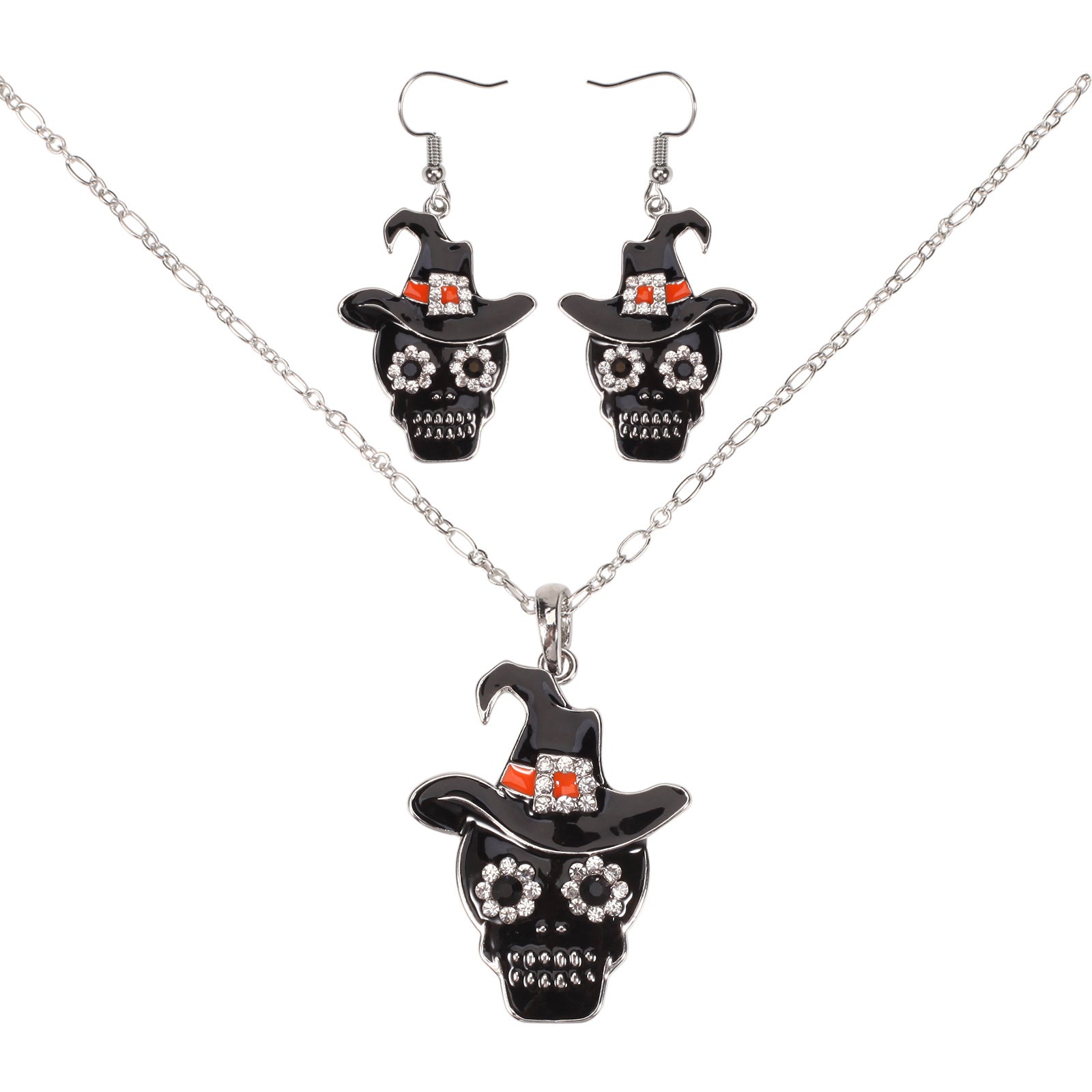 Halloween Necklace and Earring Set with Pumpkin - Screaming Skull - Ghost - - product image 6