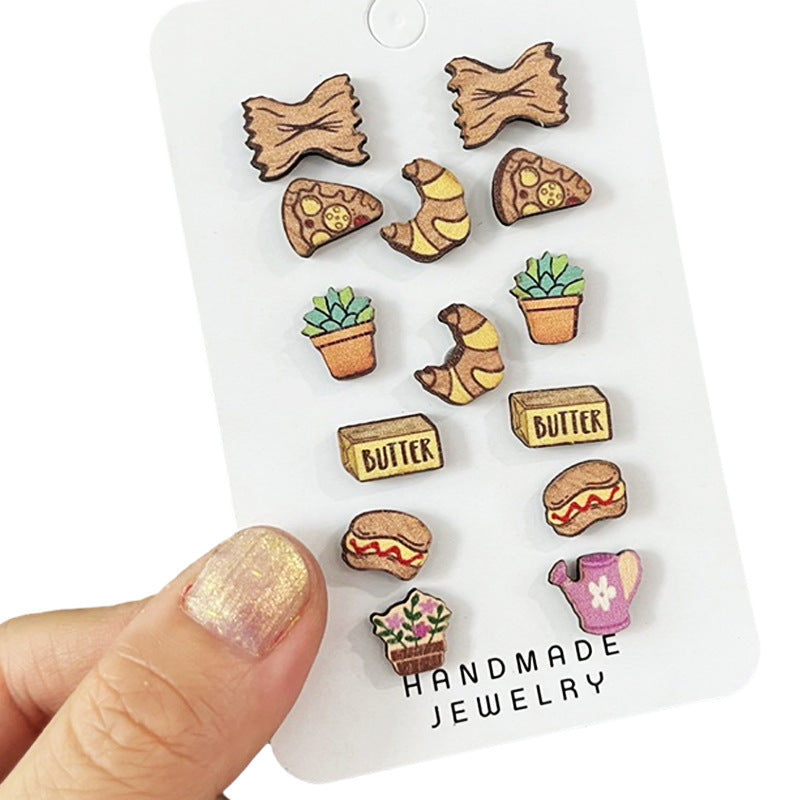 Cross Wood Earrings - product image 1