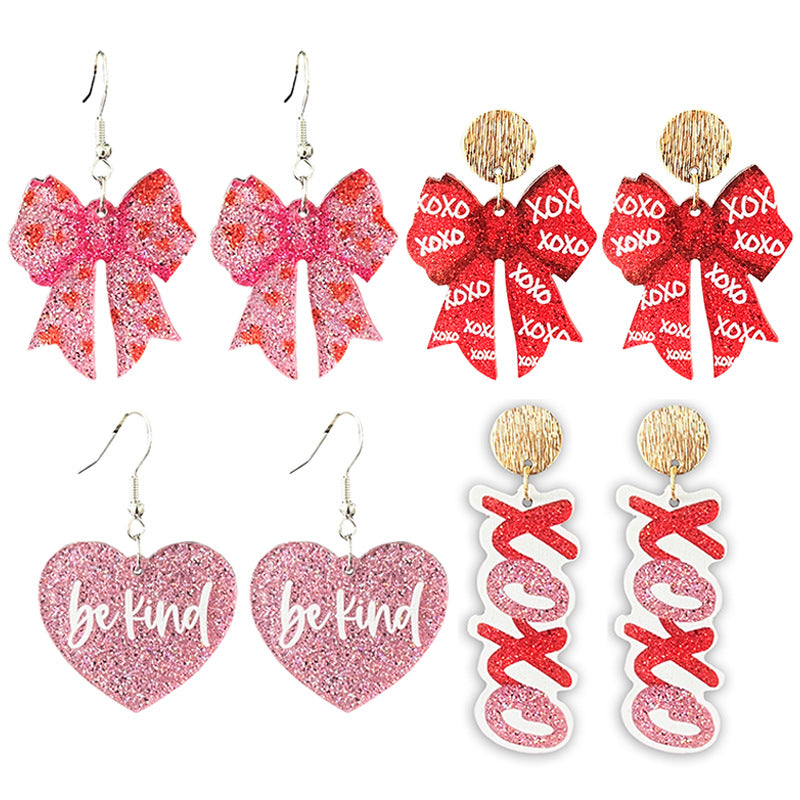 Supply Women's Accessories: Valentine's Day Sparkling Bow with Trendy Text - - product image 1