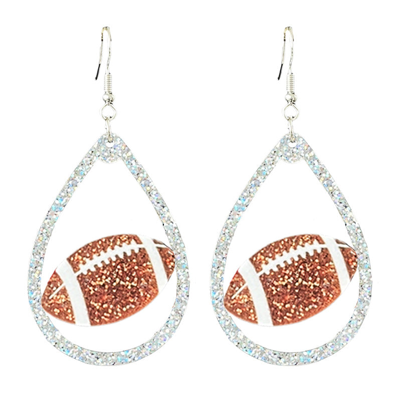 Supply: Football Game Day Shiny Atmosphere Colorful Earrings with Bow - product image 5