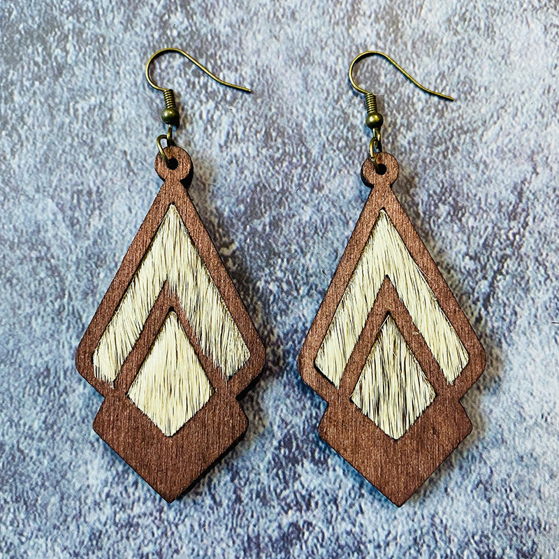 Western Boho Vintage Horse Cross Earrings