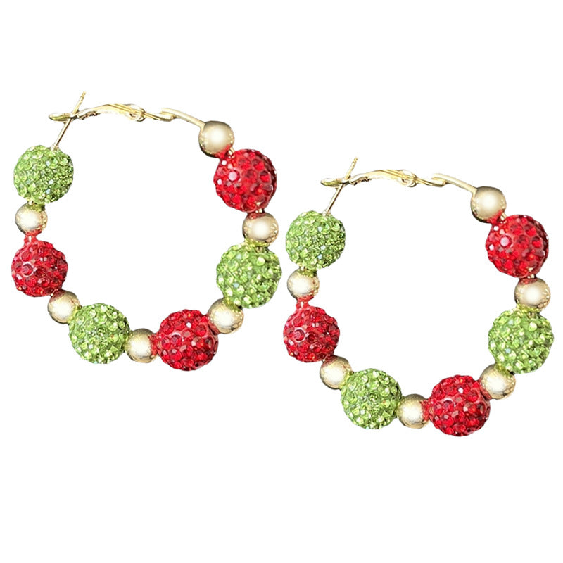 Supply Diamond Ball Earrings Christmas Gift Santa Claus Color Sparkling Party - product image 2