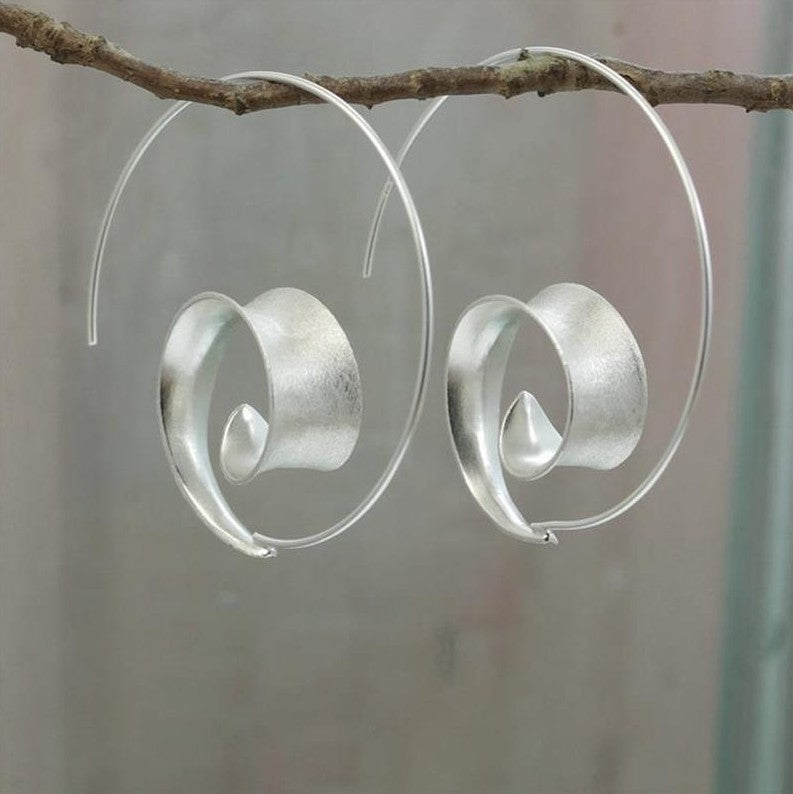 Trendy Personalized Spiral Leaf Earrings Women's Designer Earrings and Ear - product image 1
