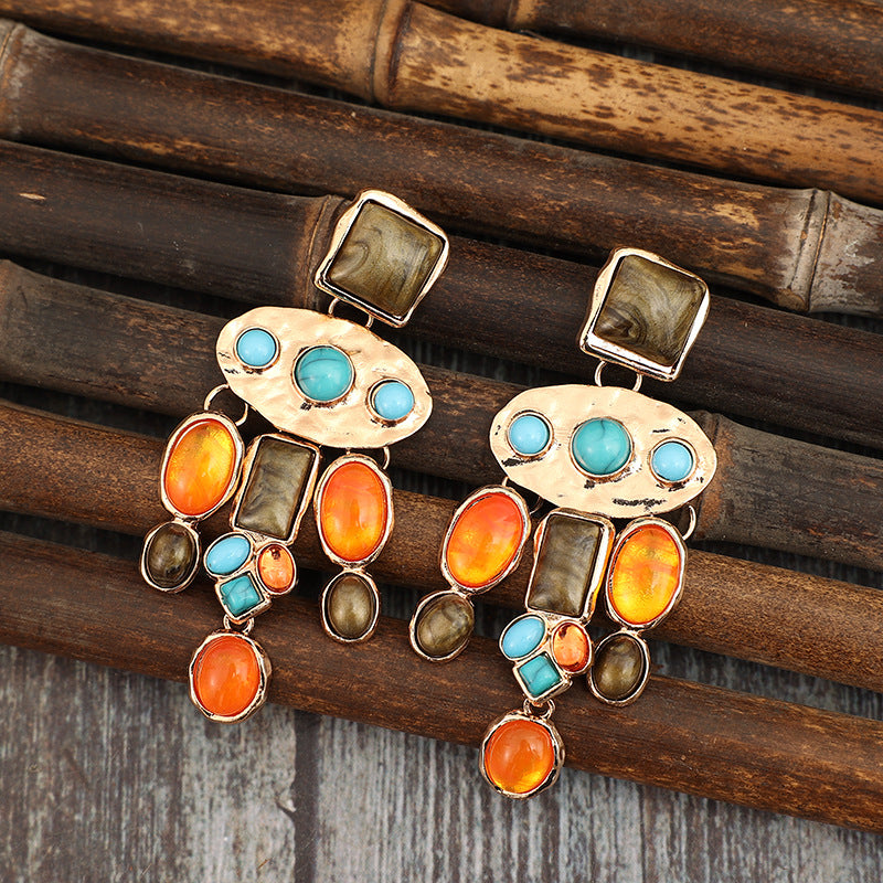 Turquoise Vintage Cross Earrings for Women - product image 2