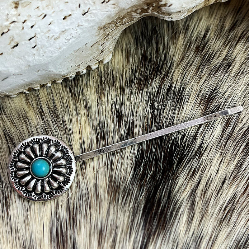 Western Turquoise Vintage Floral Cross Hair Accessory - product image 10