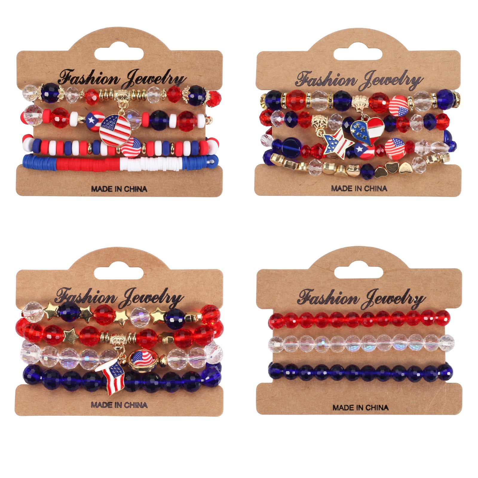 Flag Beaded Crystal Bracelet - product image 1