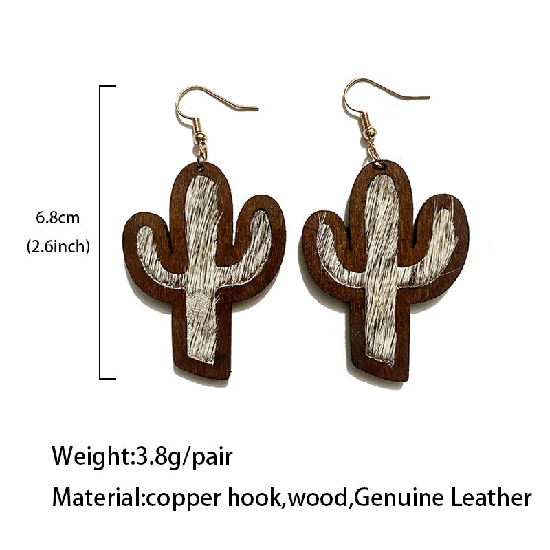 Western Vintage Horse Cactus Cross Earrings - product image 4