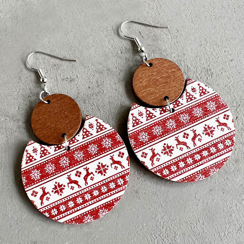 Boho Geometric Cross Wood Earrings - product image 4