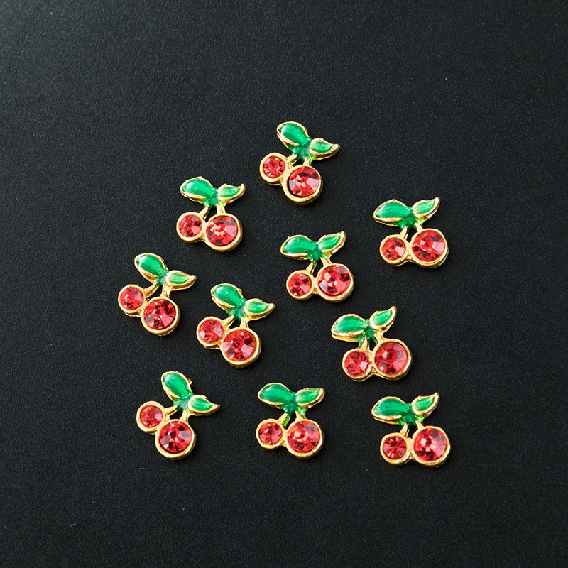 Korean and Japanese Creative Cherry Nail Stickers Nail Diamond Embellishments - product image 2