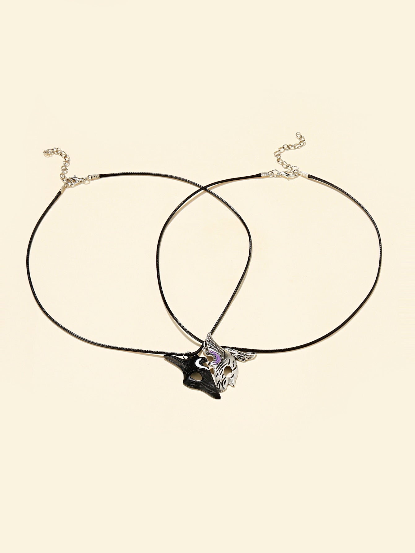Western Double Pendant Black Cord Necklace - product image 6