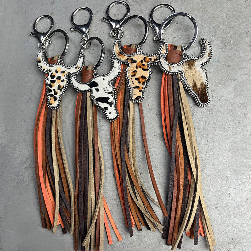 Western Cow Skull Leather Necklace - product image 1