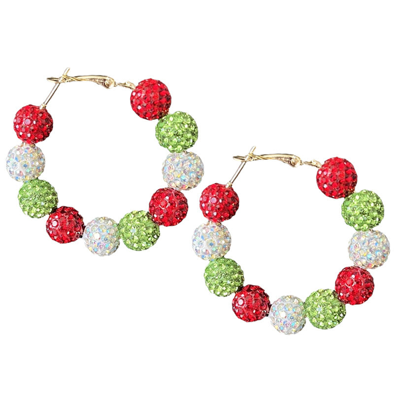 Supply Diamond Ball Earrings Christmas Gift Santa Claus Color Sparkling Party - product image 5