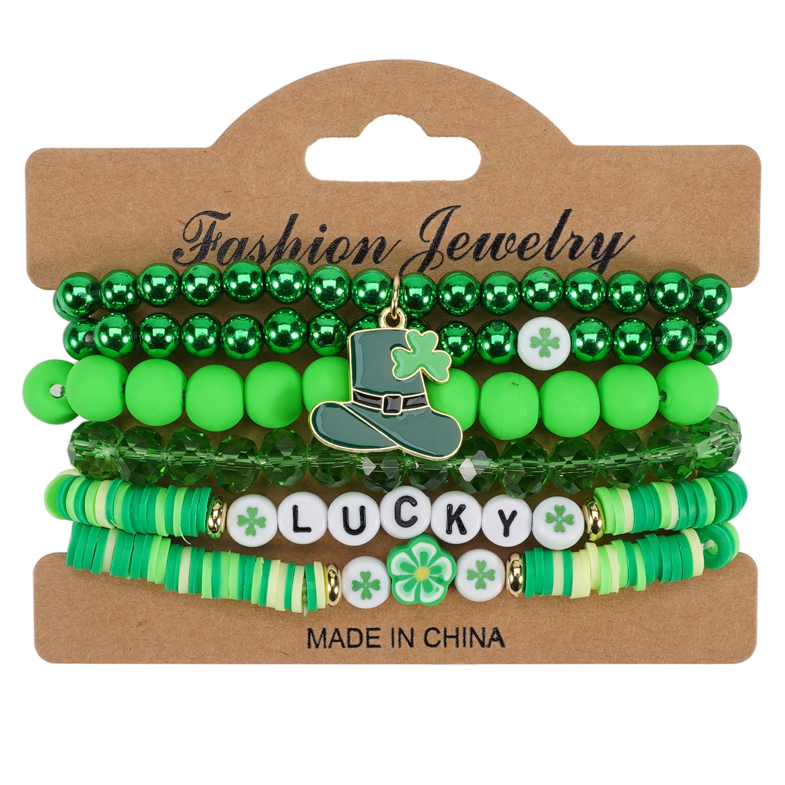 St. Patrick's Day Bracelet Irish Festival Green Lucky Clover Pendant Soft - product image 1
