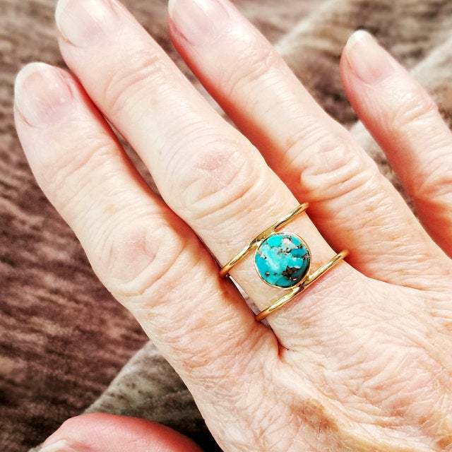 Turquoise Vintage Resin Ring for Women - product image 2