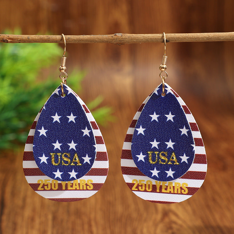 Cross Flag Leather Earrings - product image 6