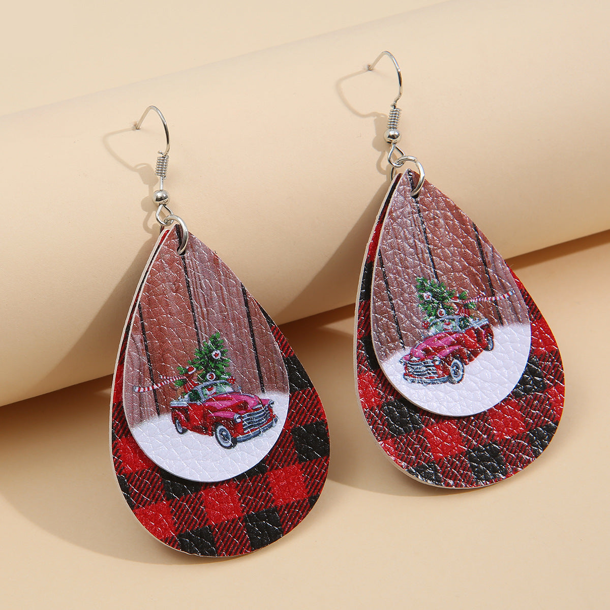 Cross Leather Earrings - product image 2