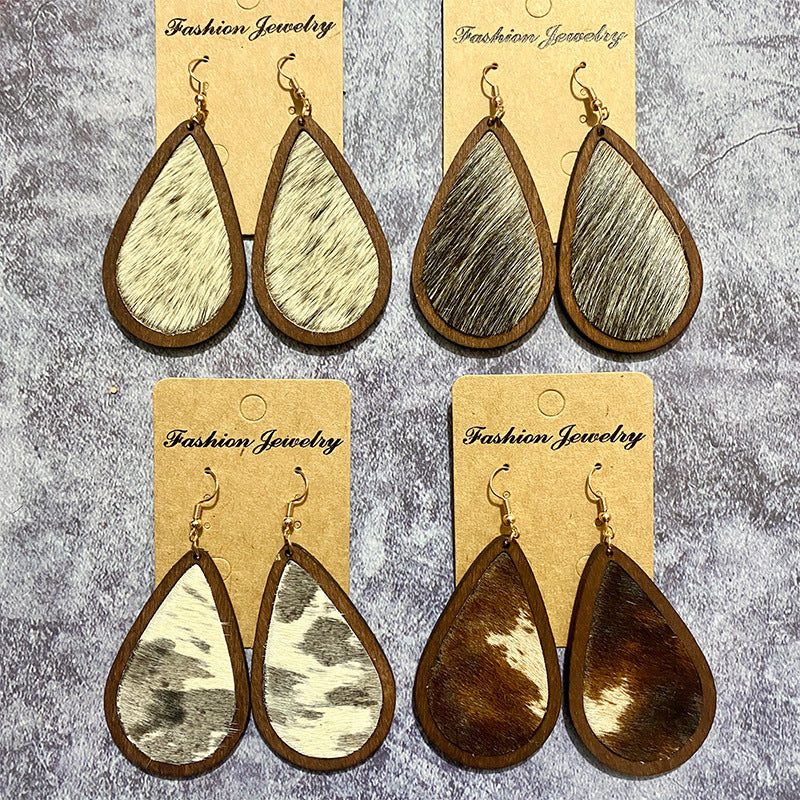 Western Vintage Horse Cross Leather Earrings - product image 1