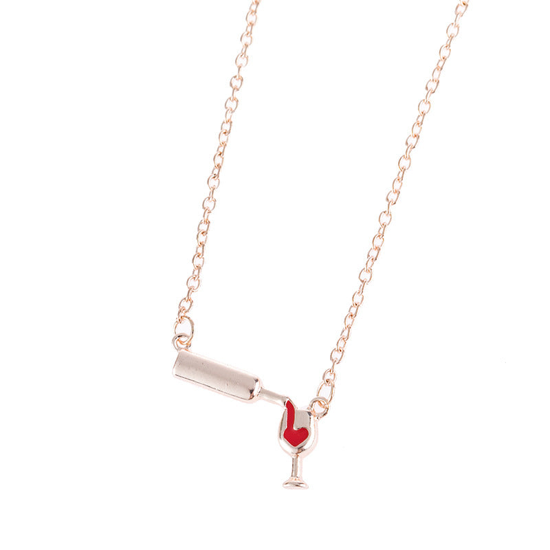 Heart Wine Glass Necklace for Women