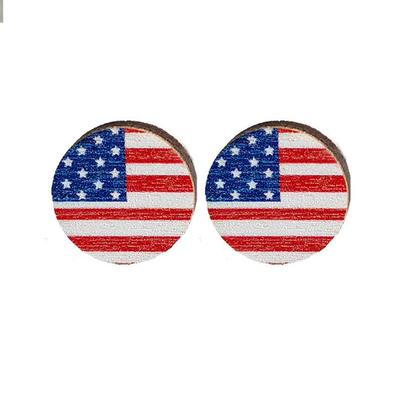 Floral Heart Flag Wood Earrings - product image 5