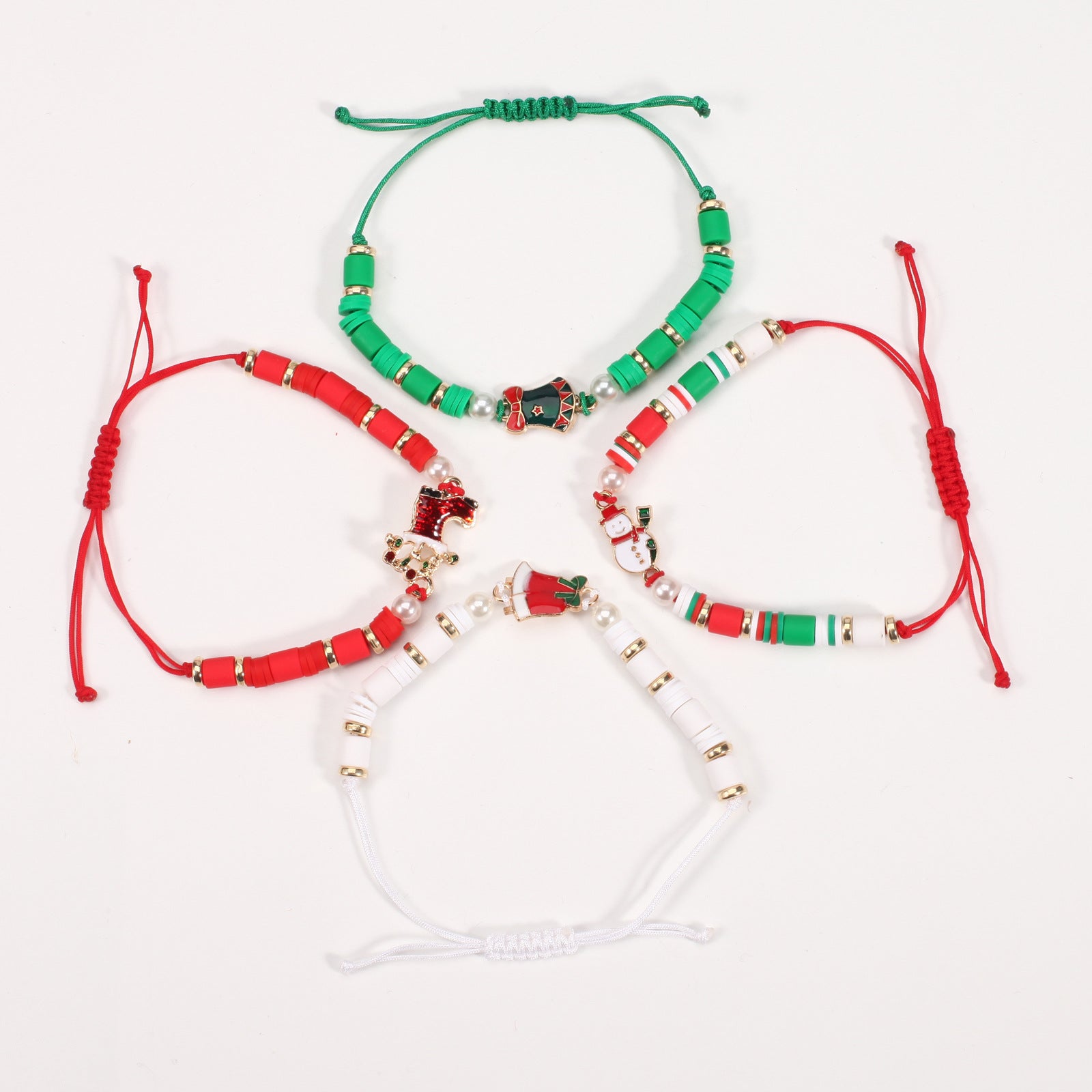 Christmas Bracelet Braided Adjustable Bracelet Snowman - Christmas Tree - - product image 25