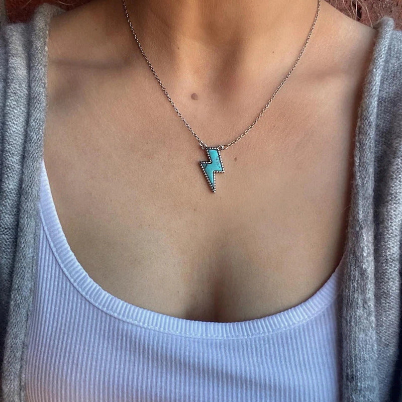 Turquoise Boho Vintage Cross Necklace for Women