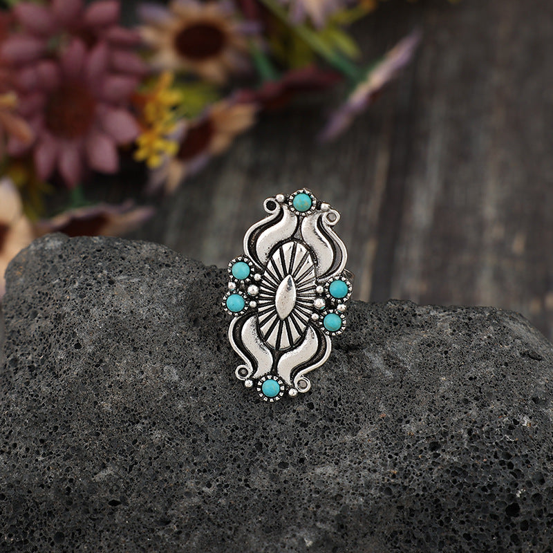 Turquoise Boho Cross Ring - product image 3