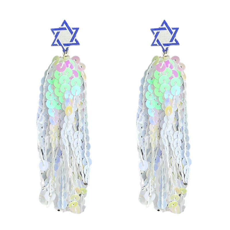 Supplies Hanukkah Accessories - Women's Earrings - Shiny Celebration Tassel - product image 6