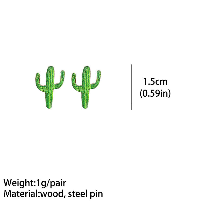 Cow Skull Horse Cactus Cross Wood Earrings - product image 4