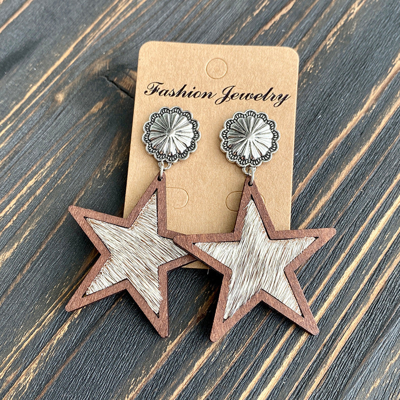 Western Cross Leather Earrings - product image 14
